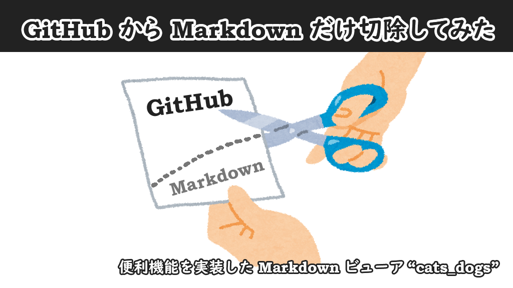 「GitHub から Markdown だけ切除してみた」のイメージ