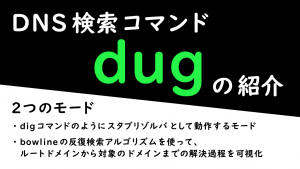 「DNS検索コマンドdugの紹介」のイメージ